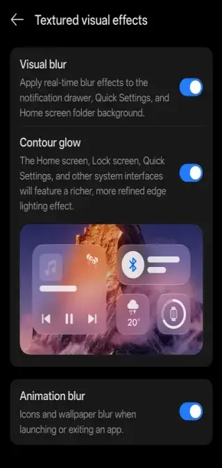 Realme UI 8.0 Textured Visual Effects
